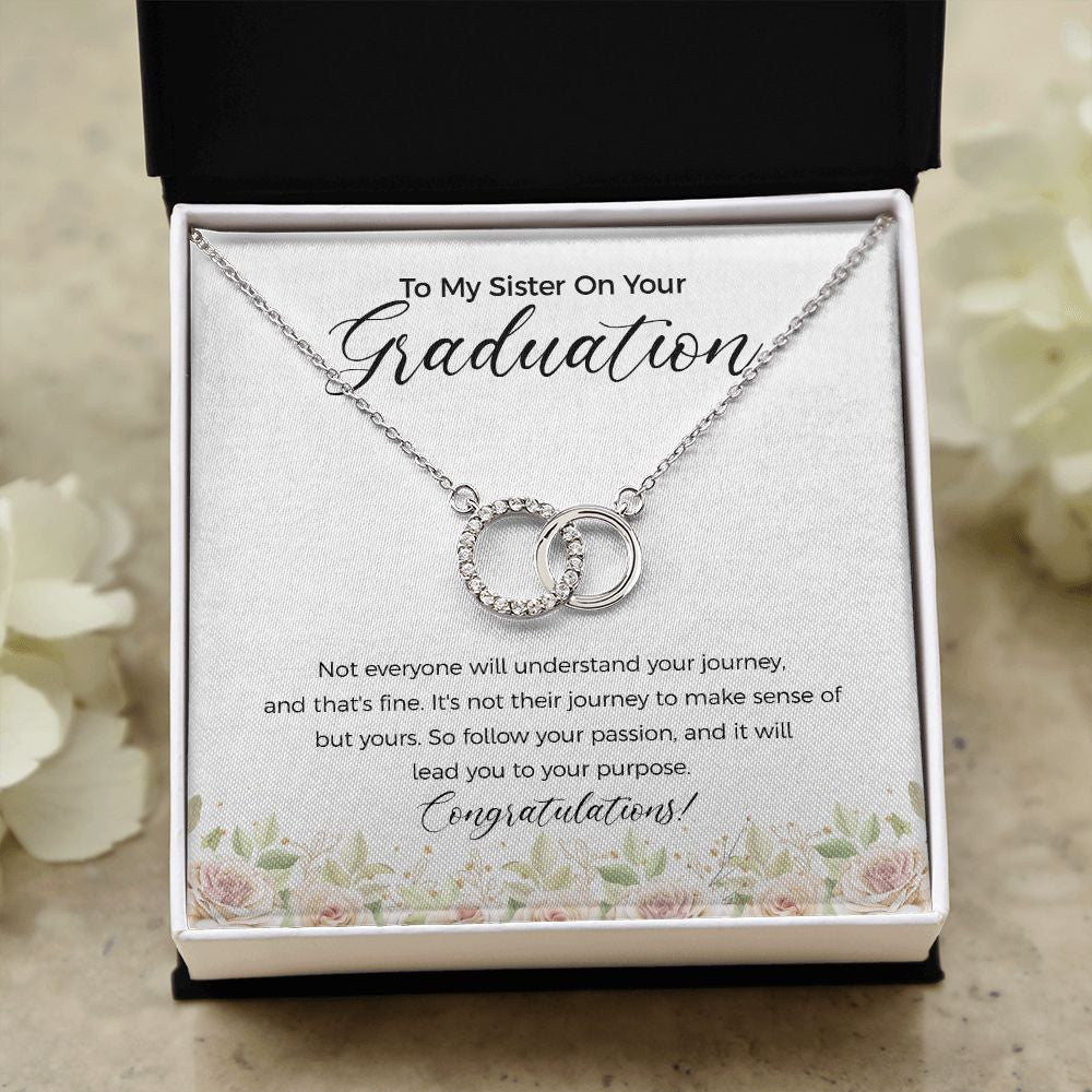 Follow Your Passion double circle necklace close up