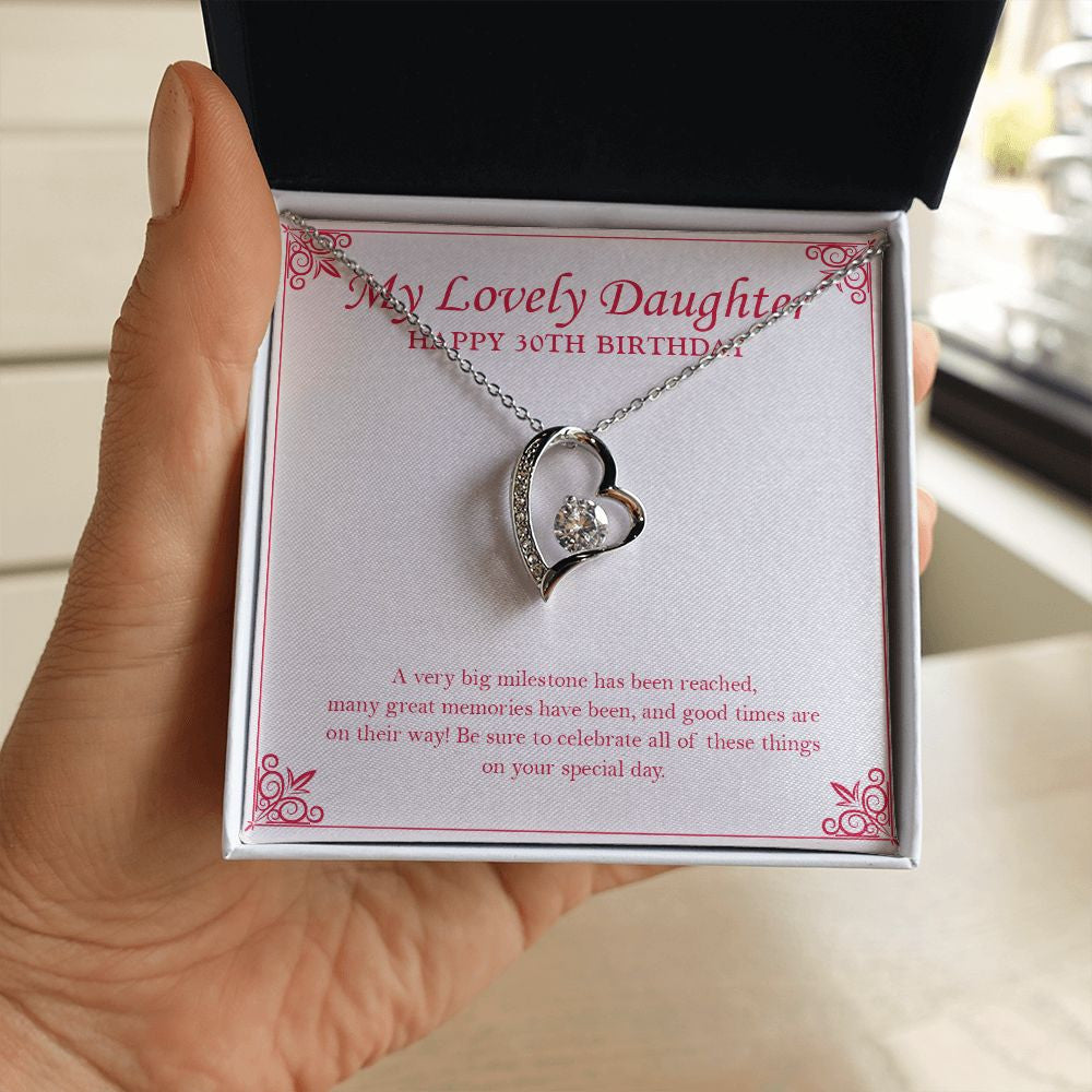 Very Big Milestone forever love silver necklace in hand
