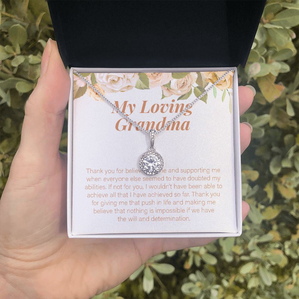 The Will And Determination eternal hope necklace in hand