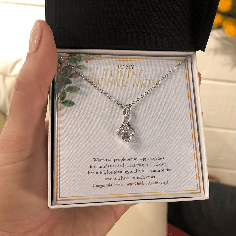 Two People Happy Together alluring beauty necklace in hand