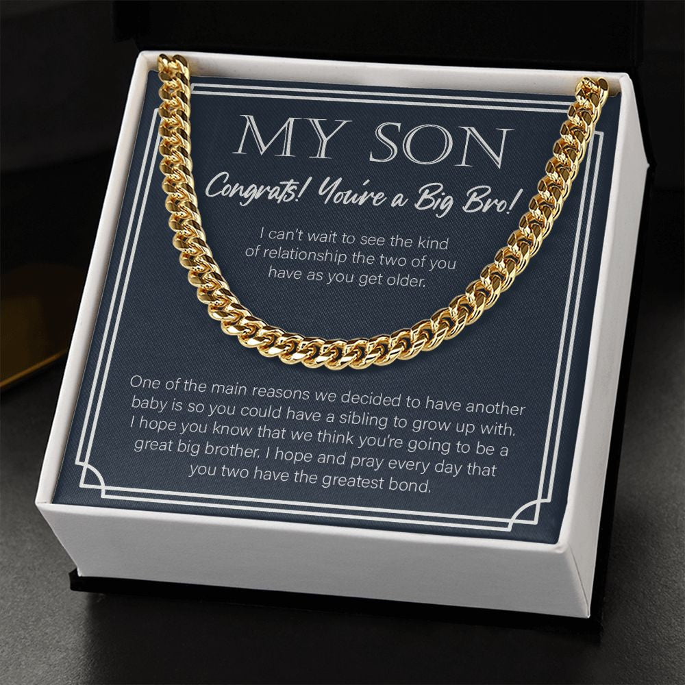 Sibling To Grow Up With cuban link chain gold standard box
