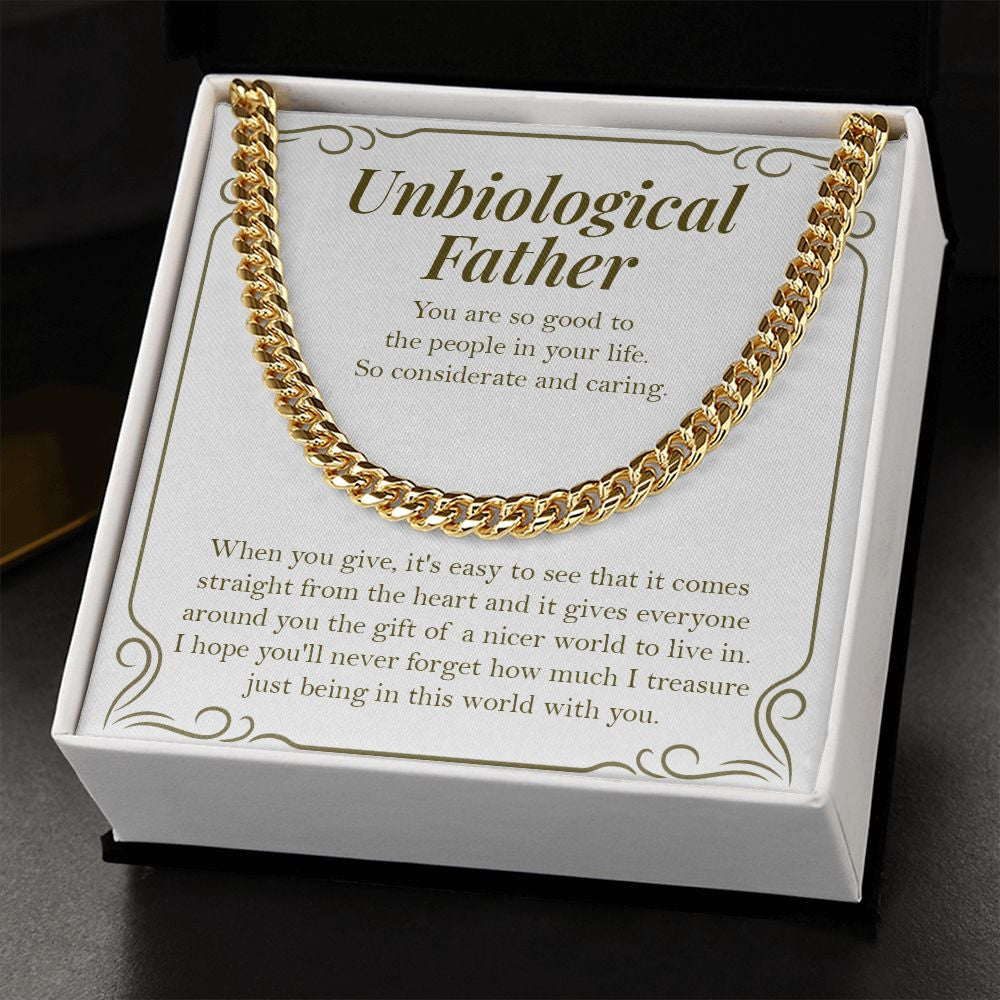 You Are A Treasure cuban link chain gold standard box