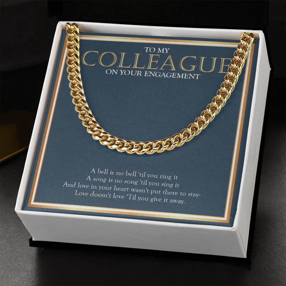 Love In Your Heart cuban link chain gold standard box