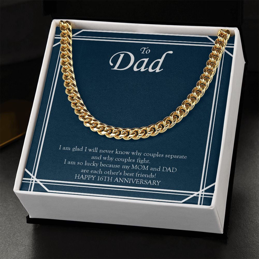 Glad I Will Never Know cuban link chain gold standard box