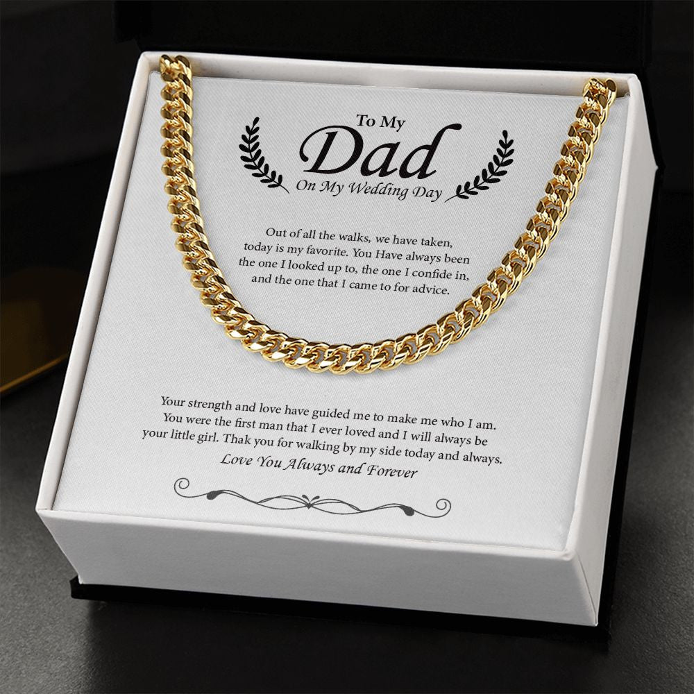 My Favorite Walk cuban link chain gold standard box
