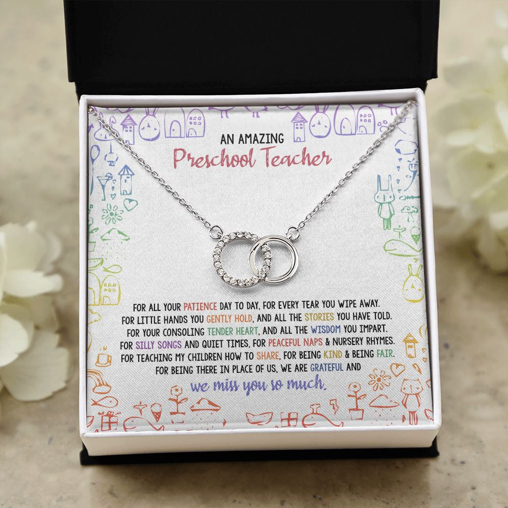 You Gently Hold double circle necklace close up