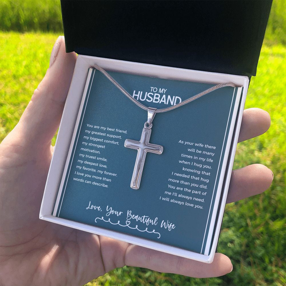 The Part Of Me I'll Always Need stainless steel cross standard box on hand