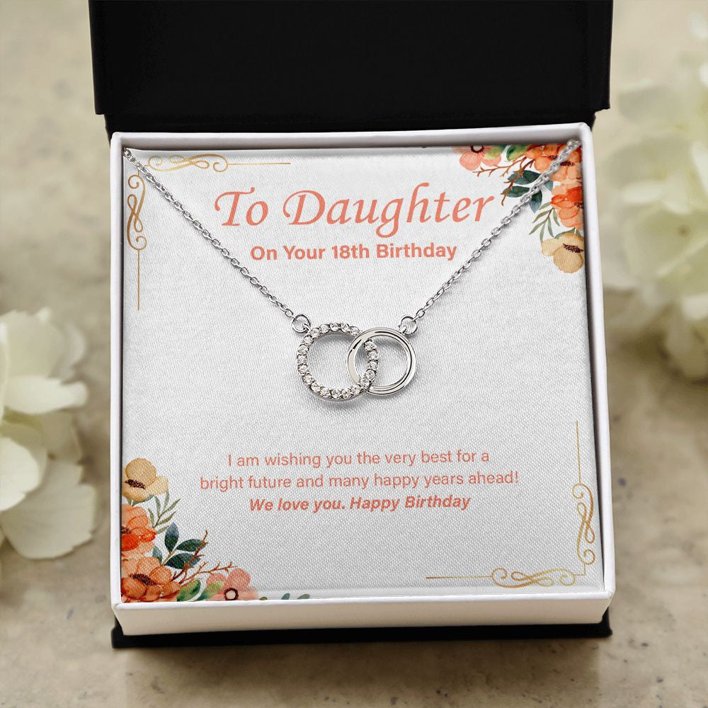 For A Bright Future double circle necklace close up