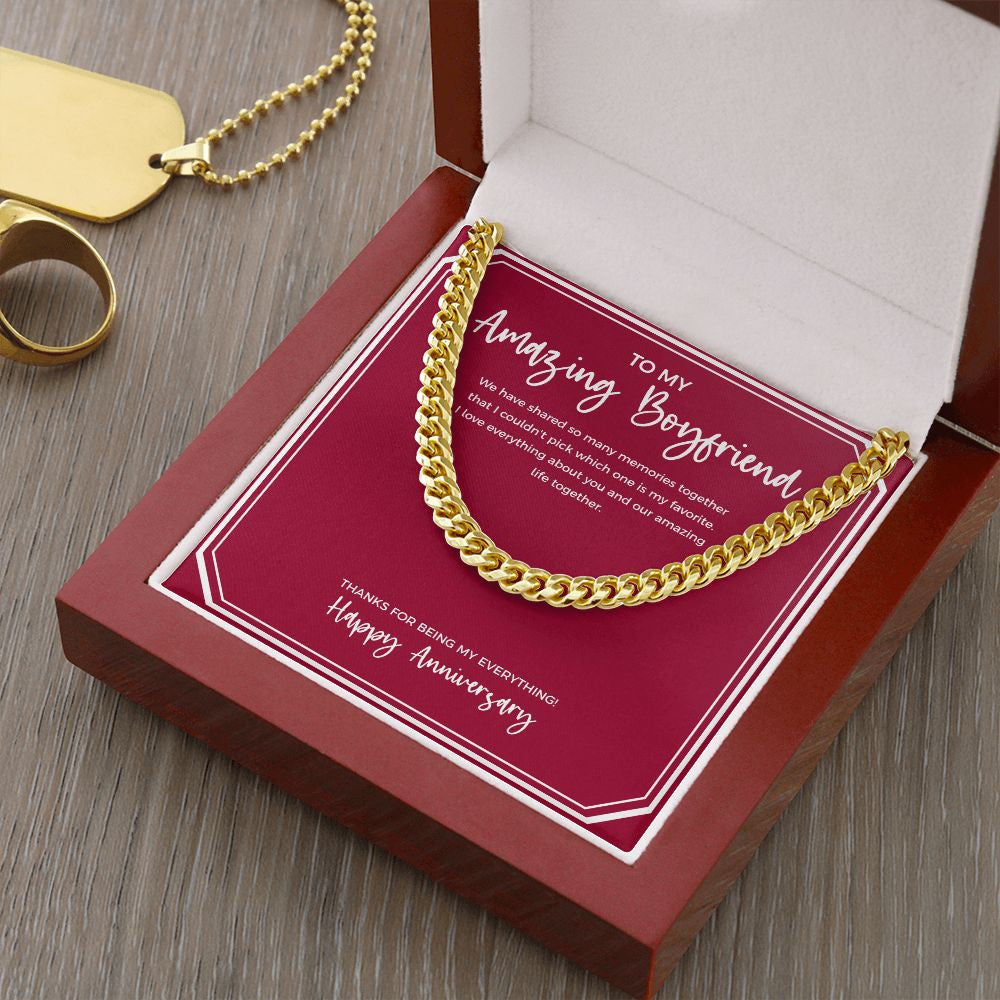 Amazing Life Together cuban link chain gold luxury led box