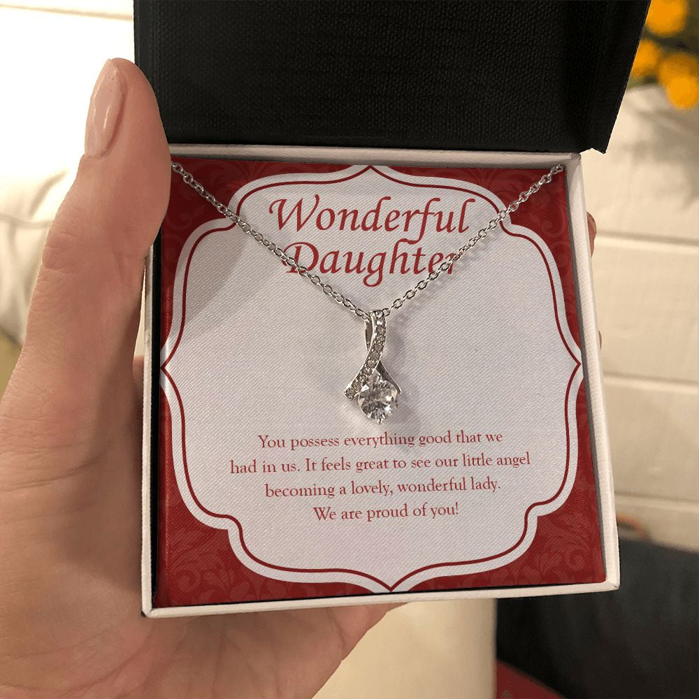 You Possess Everything Good alluring beauty necklace in hand