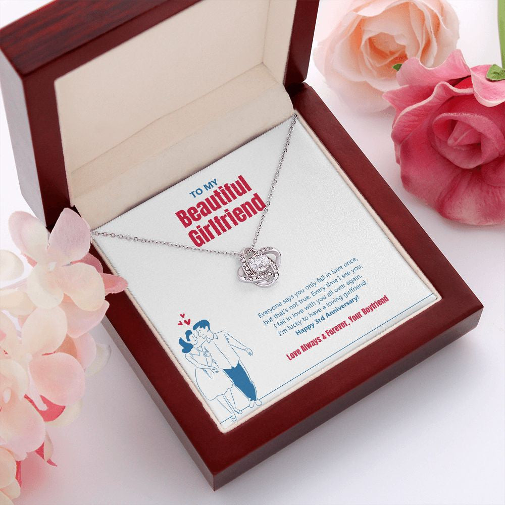 I Am Lucky To Have You love knot pendant luxury led box red flowers
