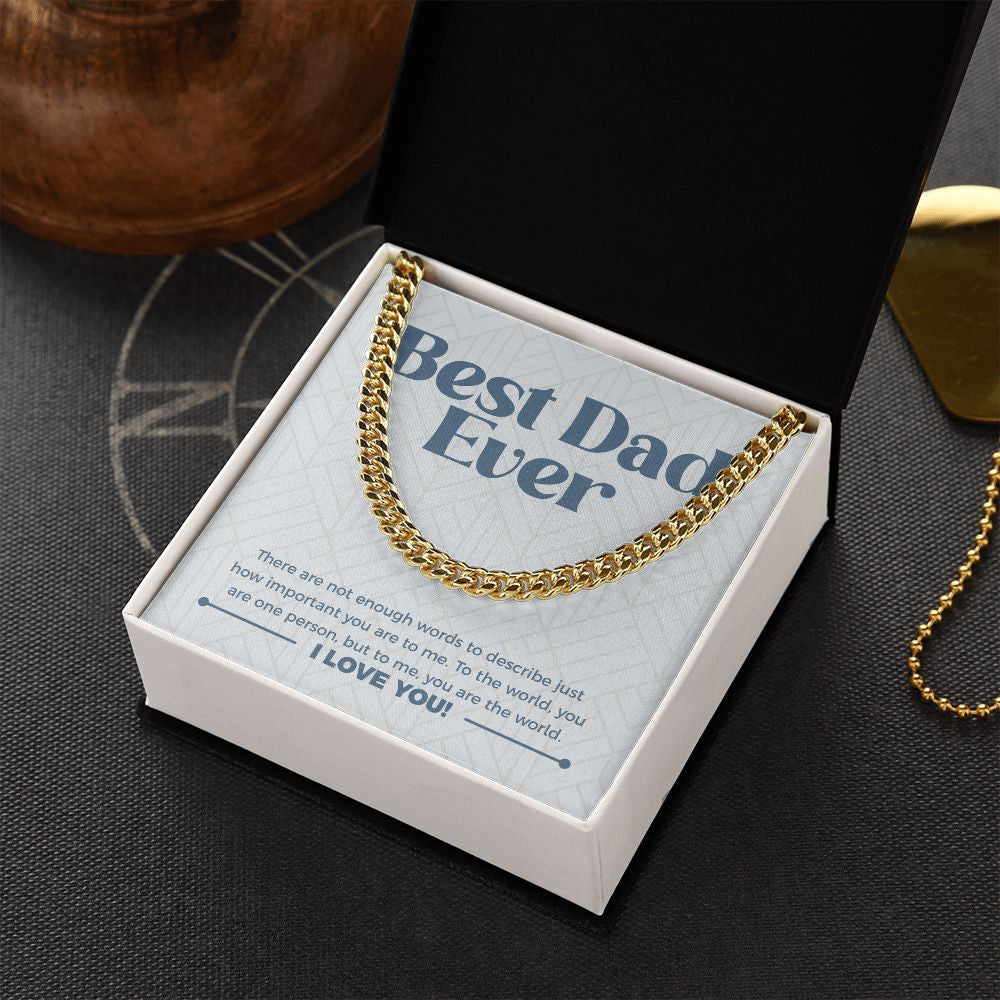 You are the World cuban link chain gold box side view