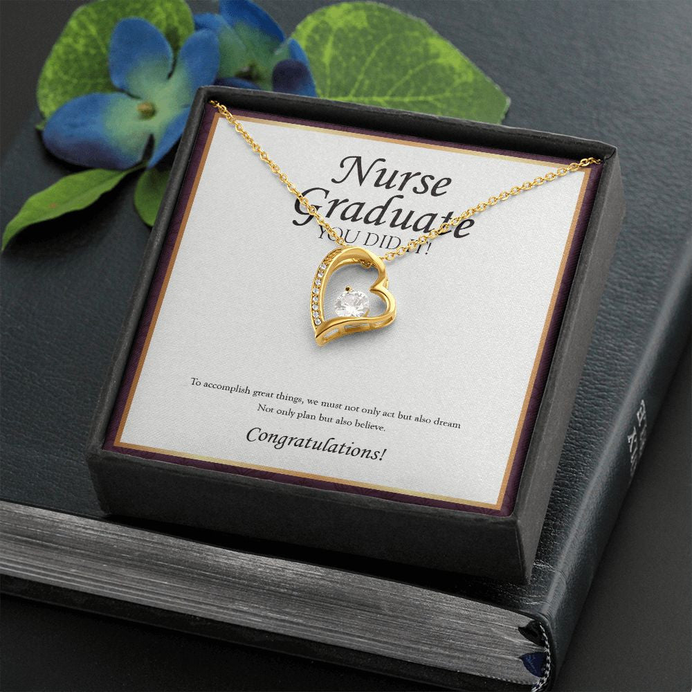 We Must Not Only Act forever love gold necklace front