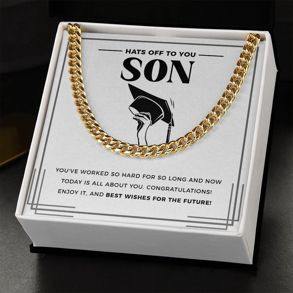 Worked So Hard cuban link chain gold standard box