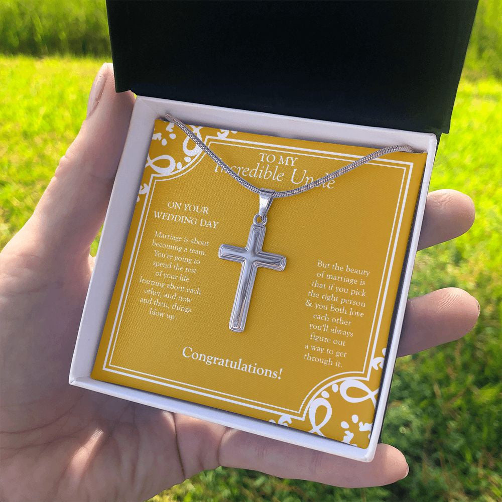 Becoming A Team stainless steel cross standard box on hand