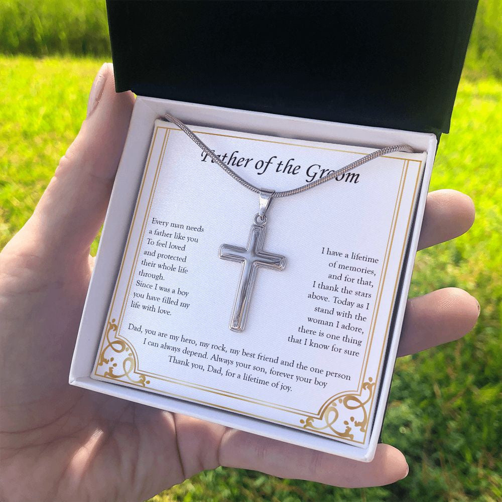 Every Man Needs stainless steel cross standard box on hand