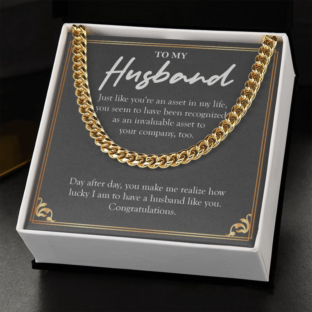 Asset In My Life cuban link chain gold standard box