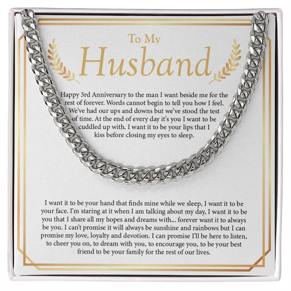 Rest Of Forever cuban link chain silver front