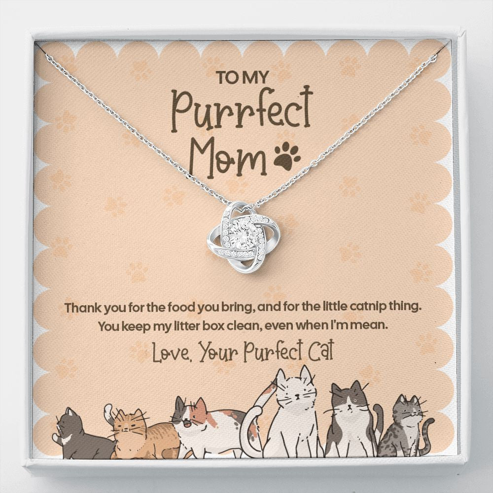 Even When I'm Mean love knot necklace front