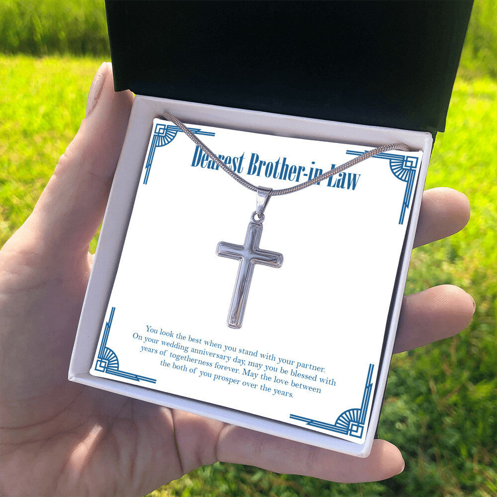 With Years Of Togetherness stainless steel cross standard box on hand