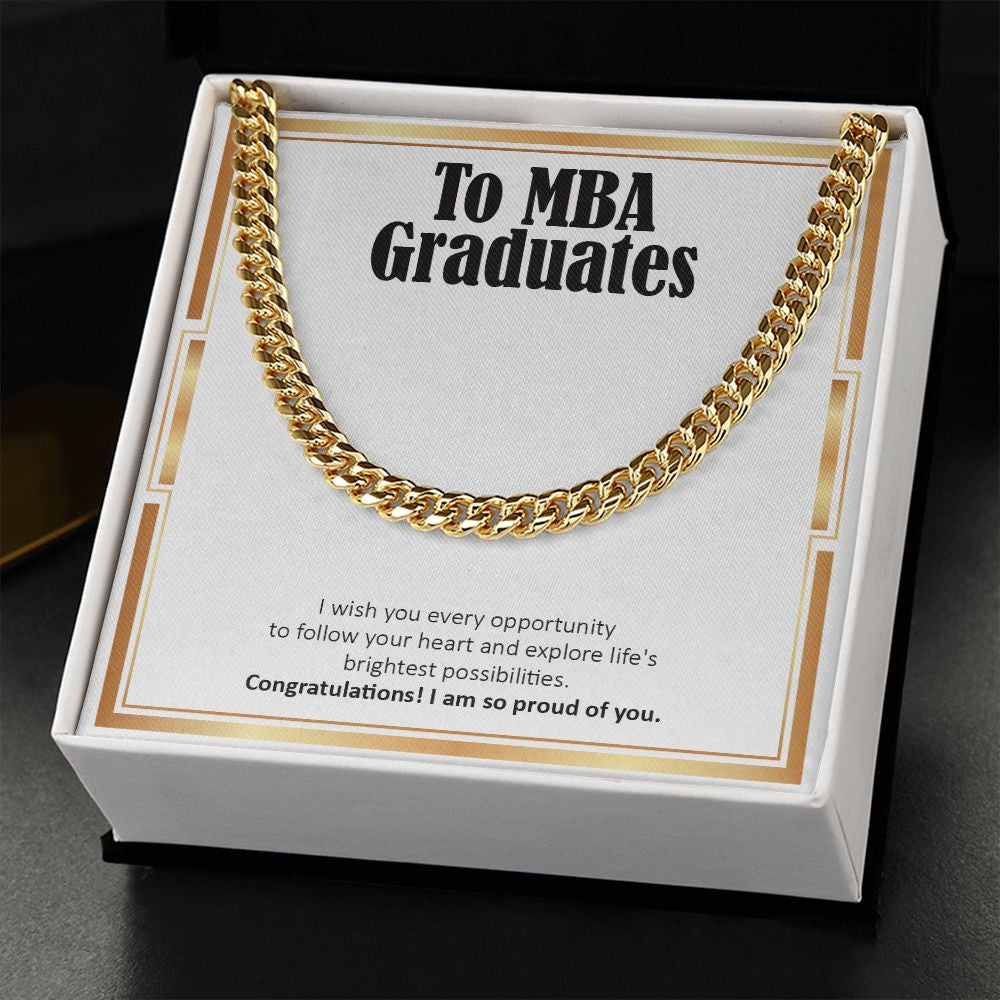 Life's Brightest Possibilities cuban link chain gold standard box