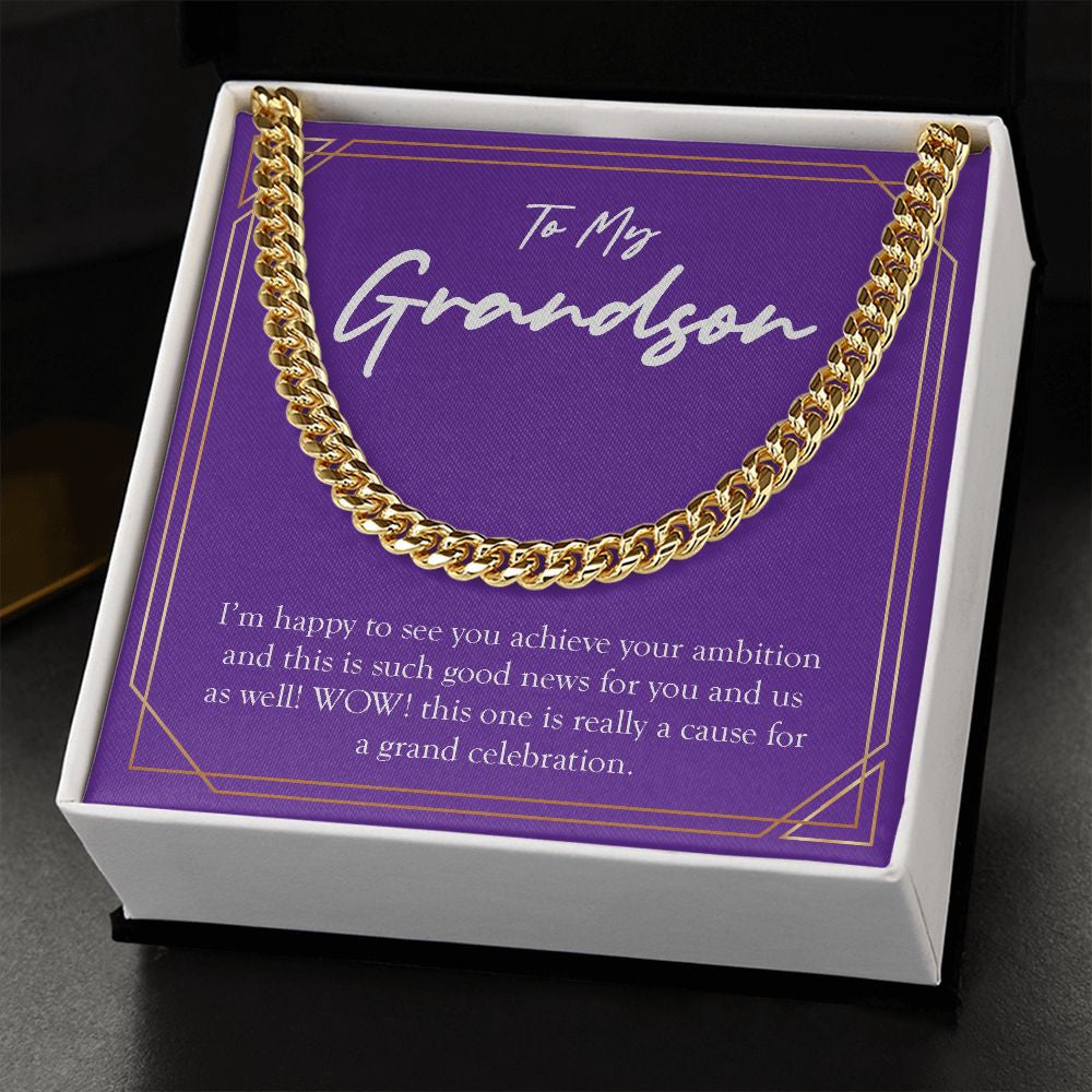 Achieve Your Ambition cuban link chain gold standard box