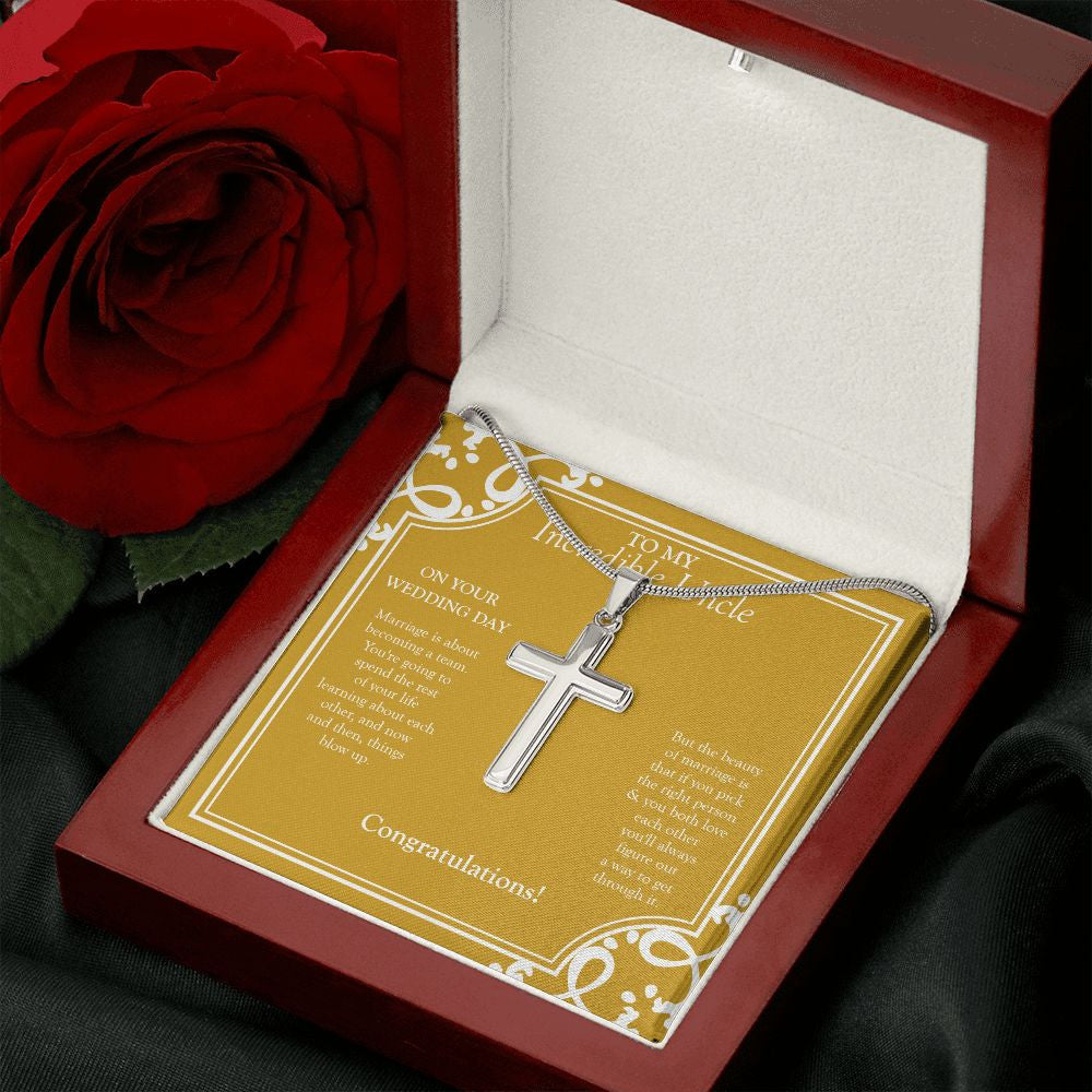 Becoming A Team stainless steel cross luxury led box rose