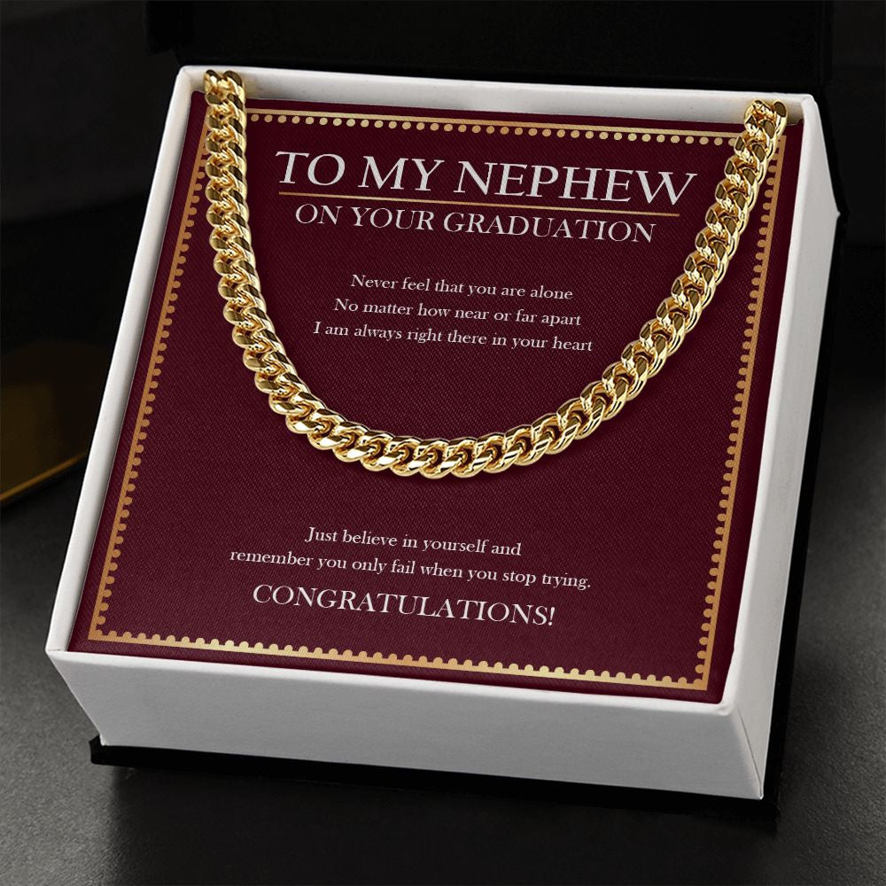 Near Or Far Apart cuban link chain gold standard box