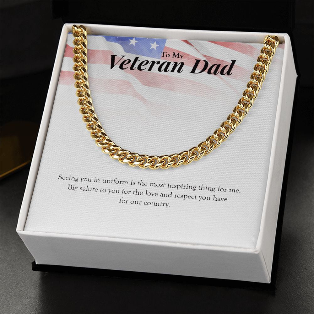 Big Salute To You cuban link chain gold standard box