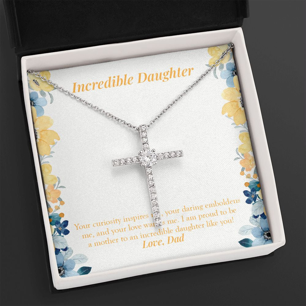 Your Love Warms Me cz cross necklace close up