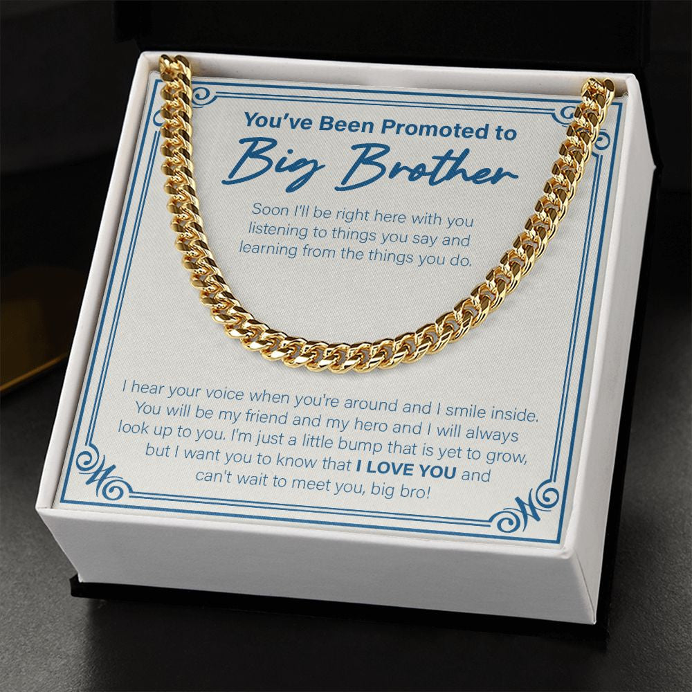 My Friend And Hero cuban link chain gold standard box