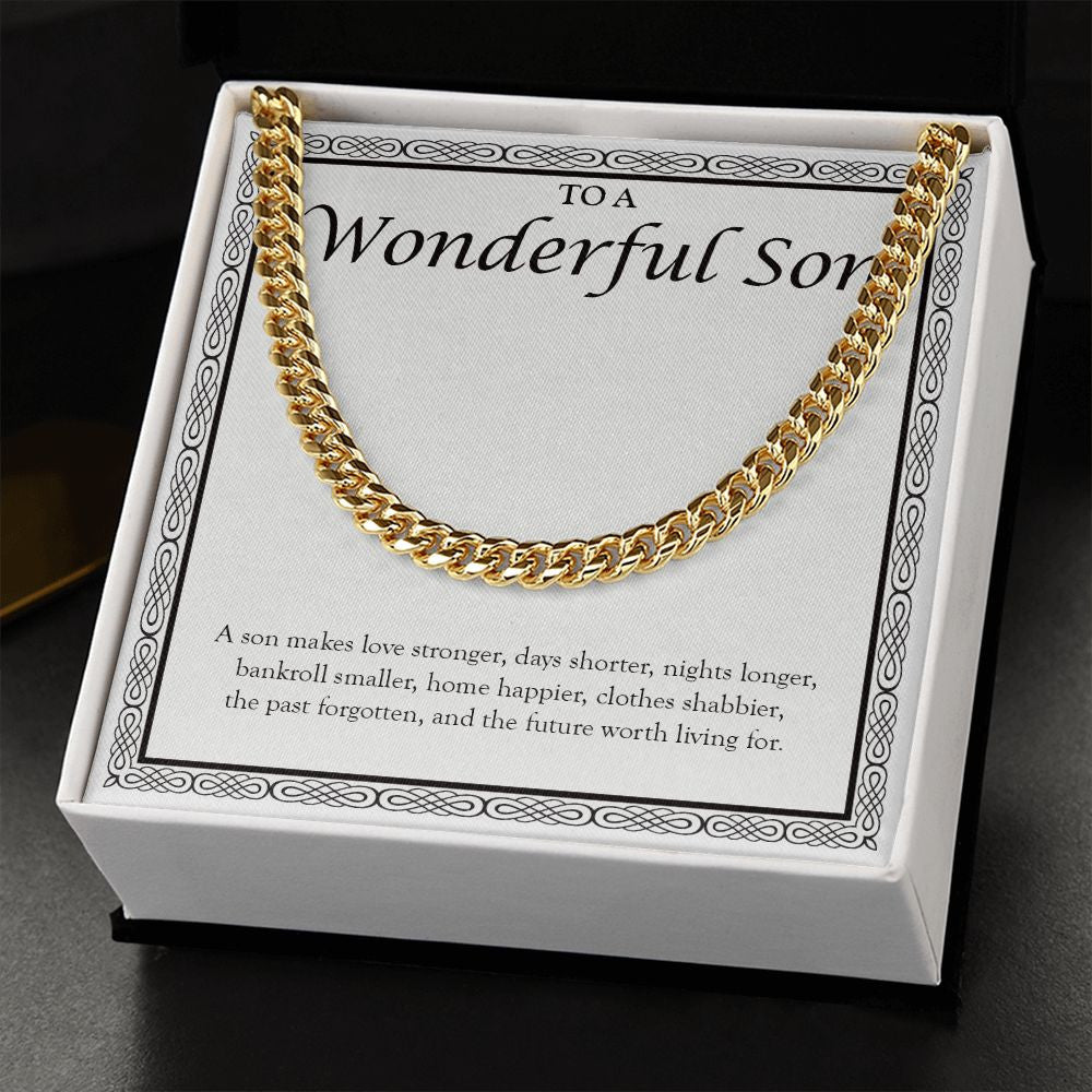 Makes Love Stronger cuban link chain gold standard box