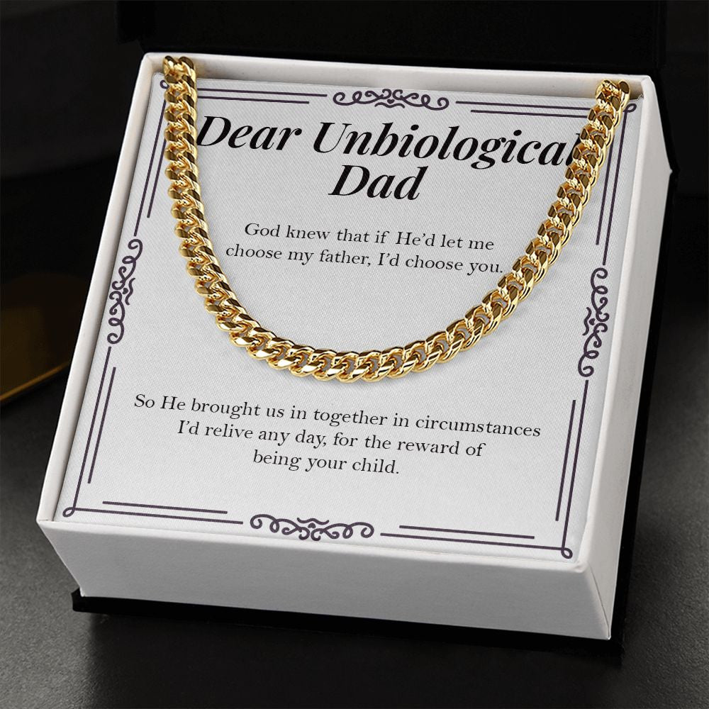 Brought Us Together cuban link chain gold standard box