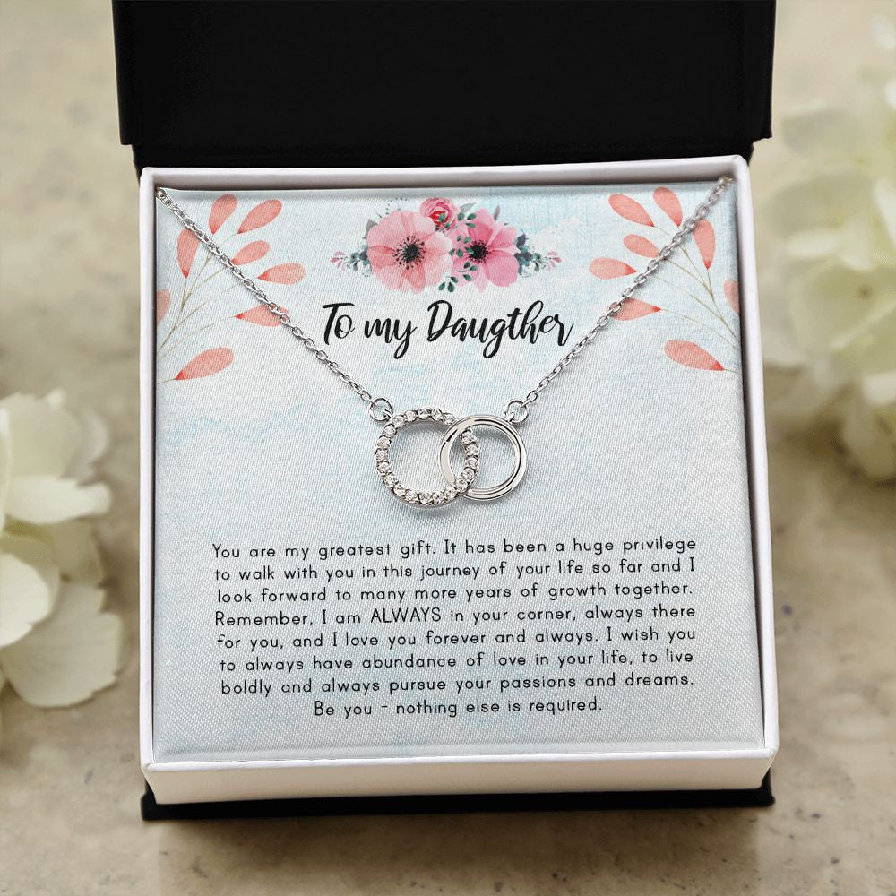 Abundance Of Love In Your Life double circle necklace close up
