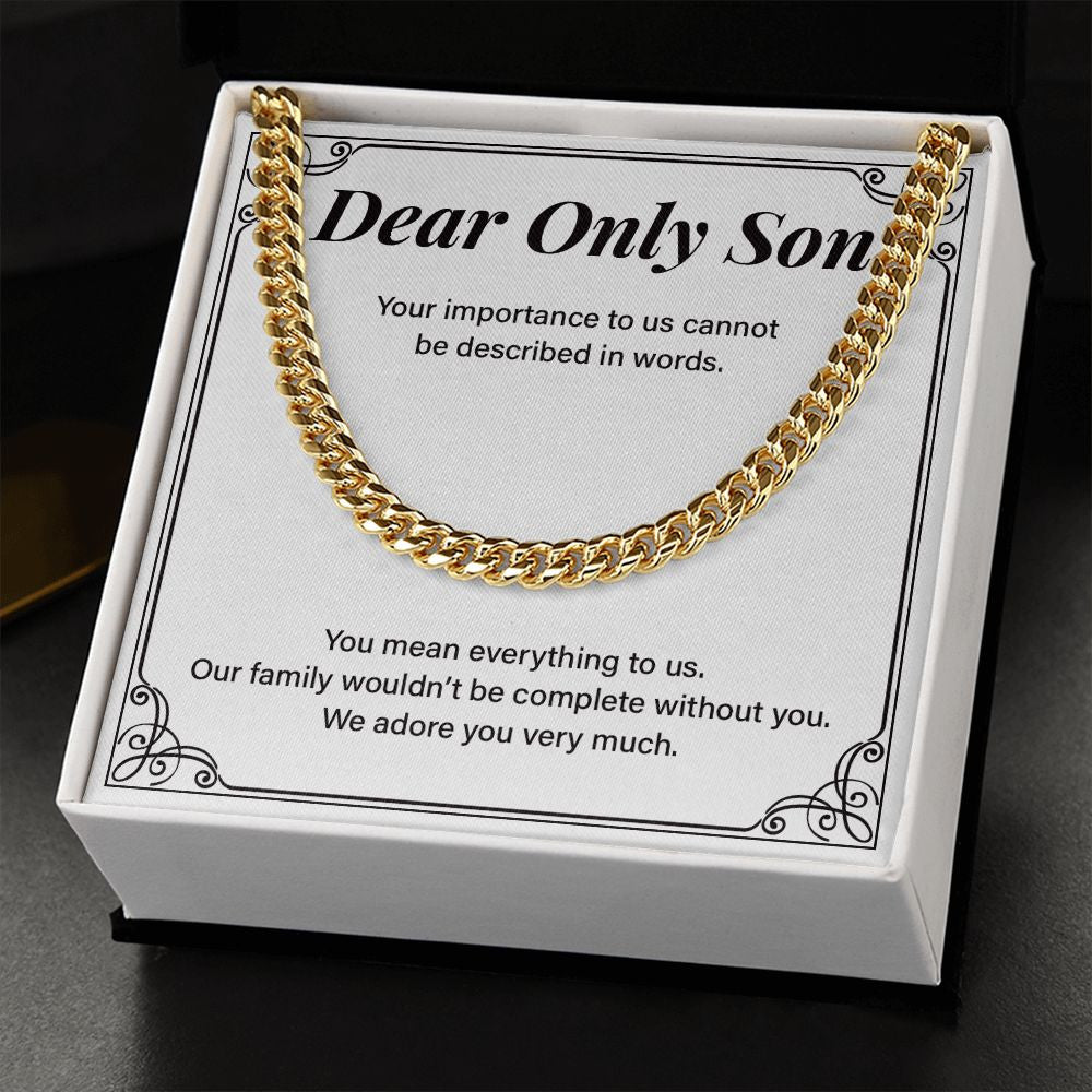 Complete With You cuban link chain gold standard box
