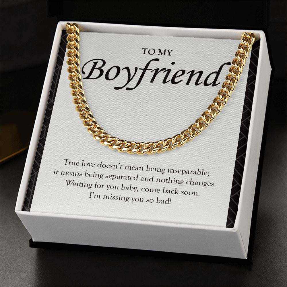 Doesn't Mean Being Inseparable cuban link chain gold standard box