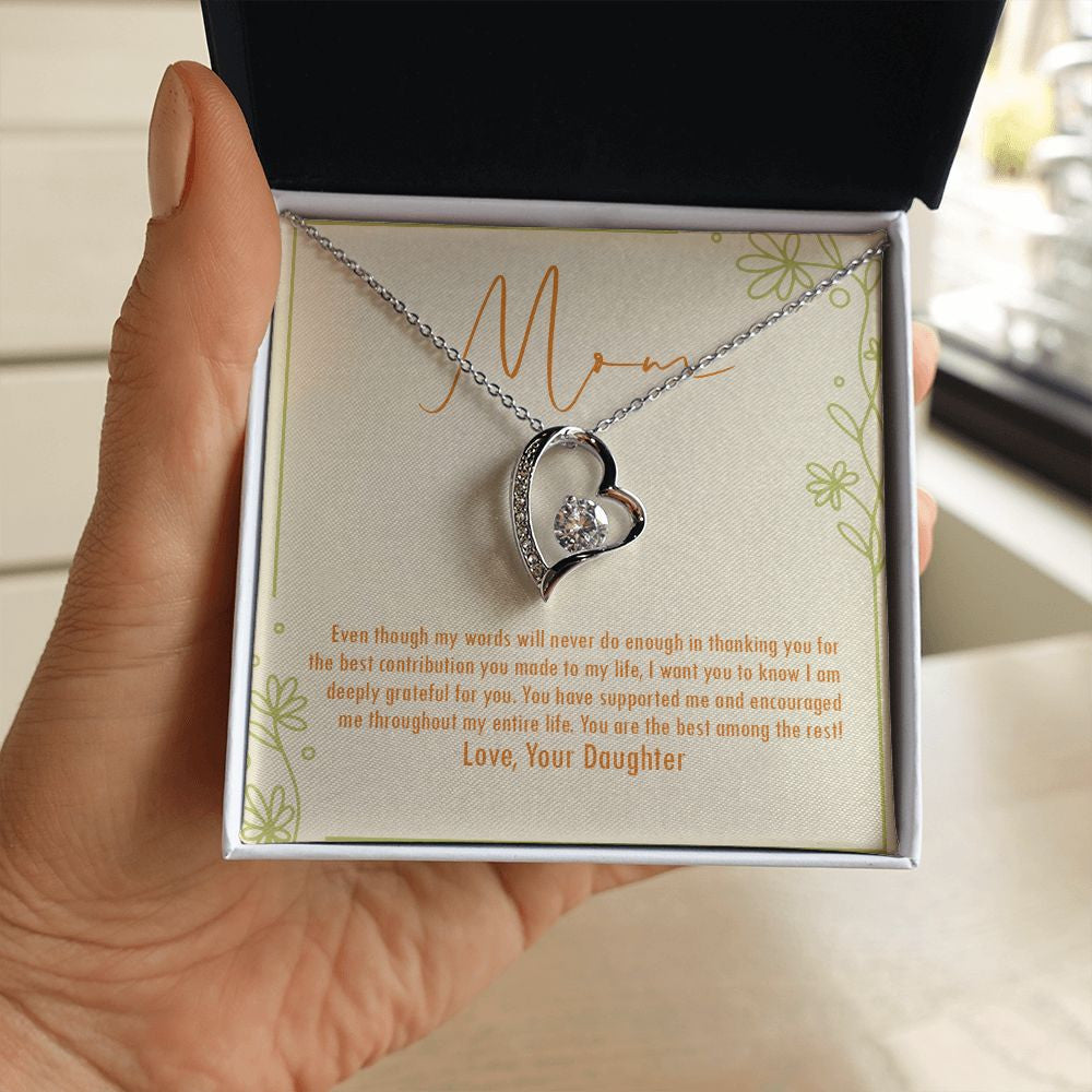 Great Contribution forever love silver necklace in hand