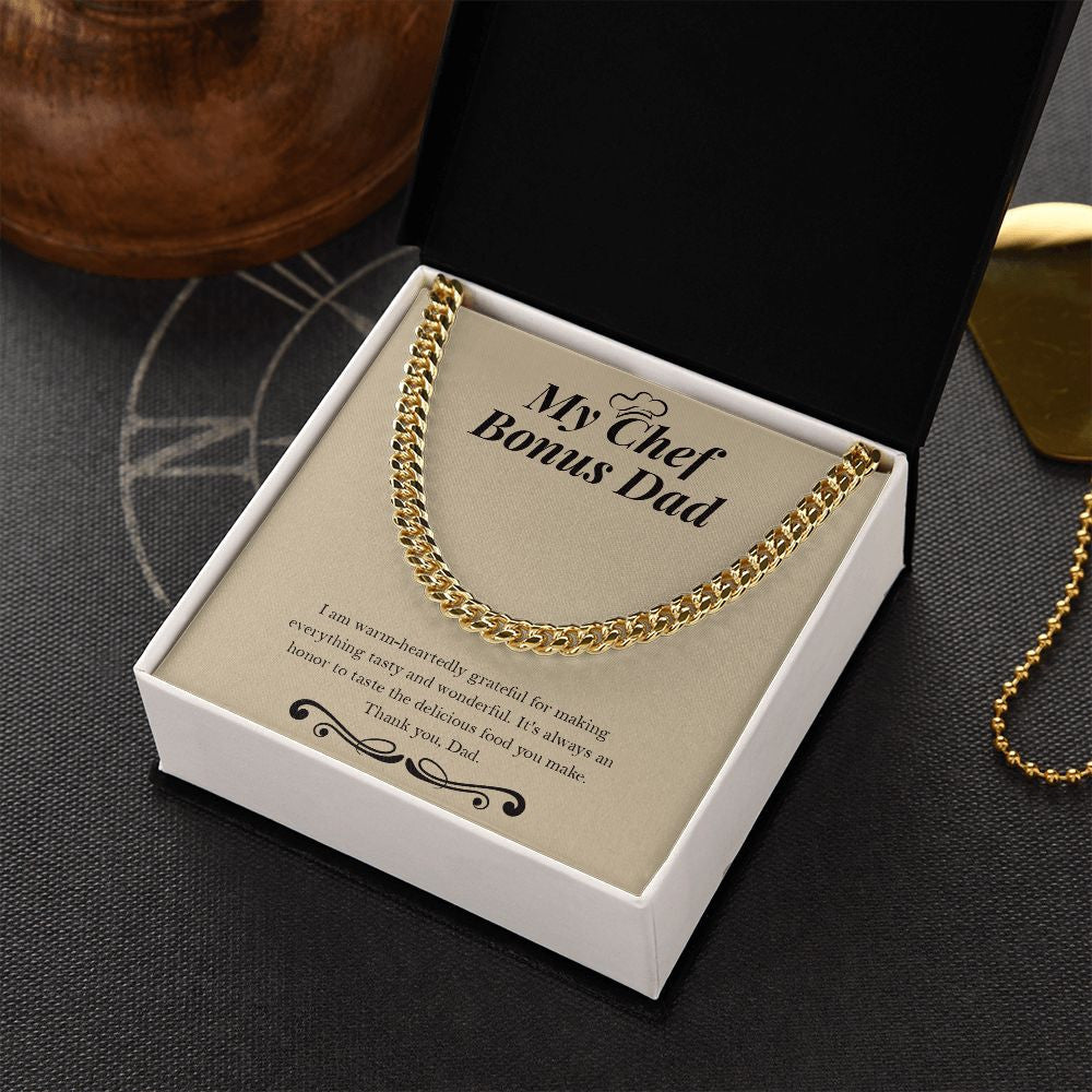 Delicious Food You Make cuban link chain gold box side view