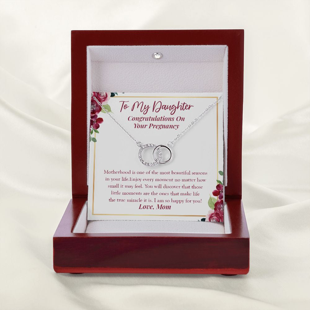 The Most Beautiful Season double circle necklace premium led mahogany wood box
