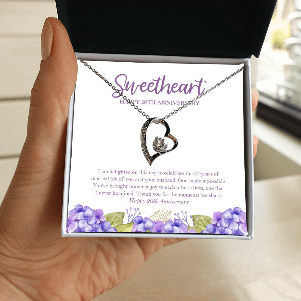 Delighted On This Day forever love silver necklace in hand