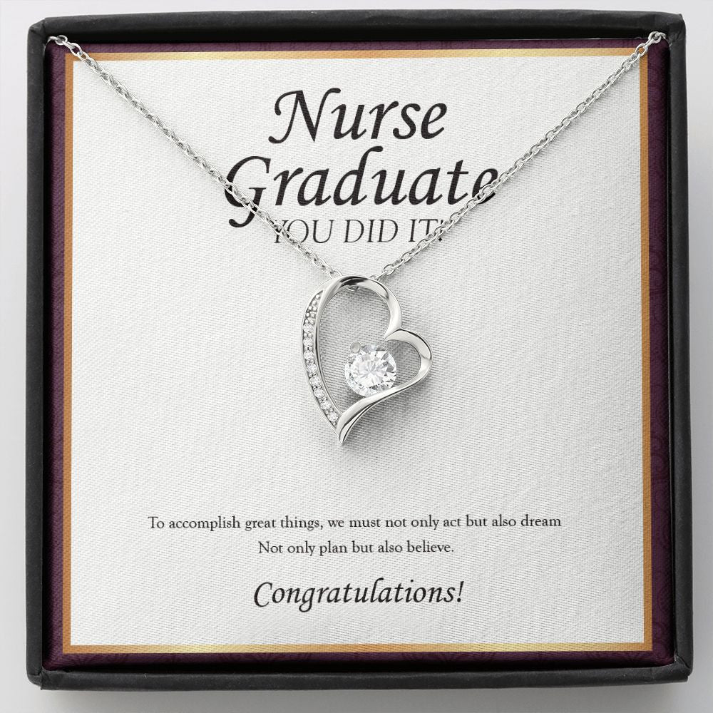 We Must Not Only Act forever love silver necklace front