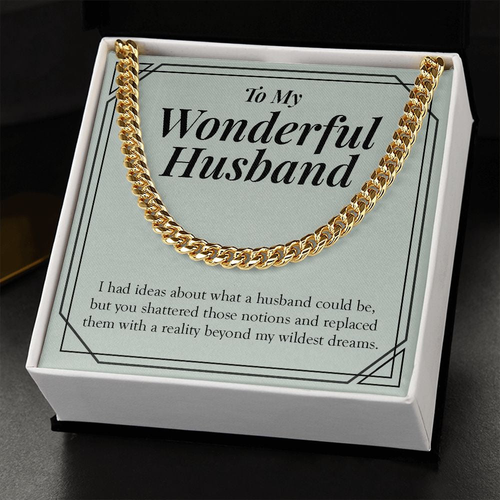 Replace Reality Beyond Dreams cuban link chain gold standard box