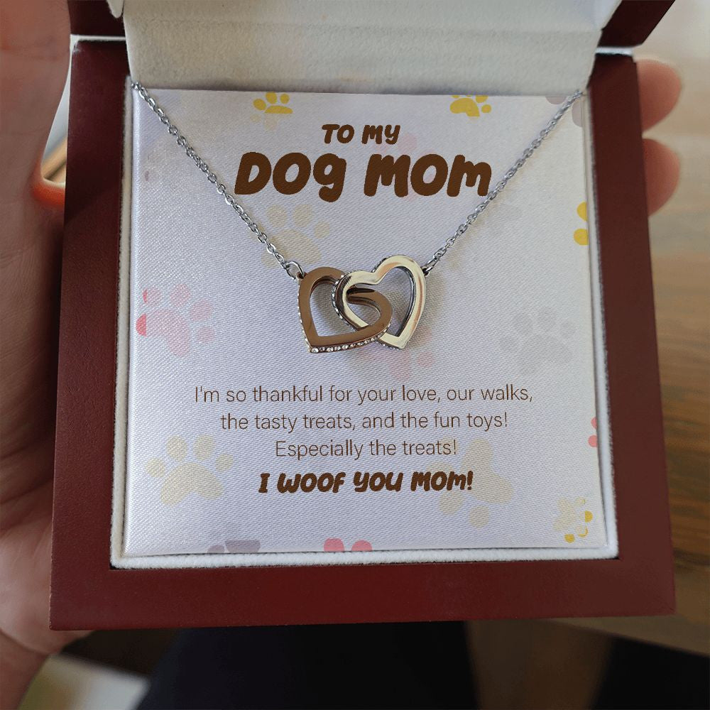 Thankful For The Treats interlocking heart necklace luxury led box hand holding