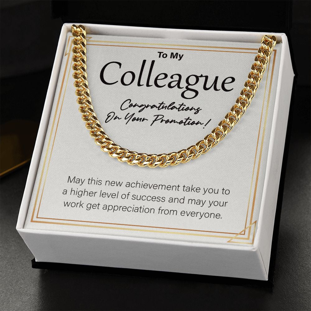 Higher Level Of Success cuban link chain gold standard box