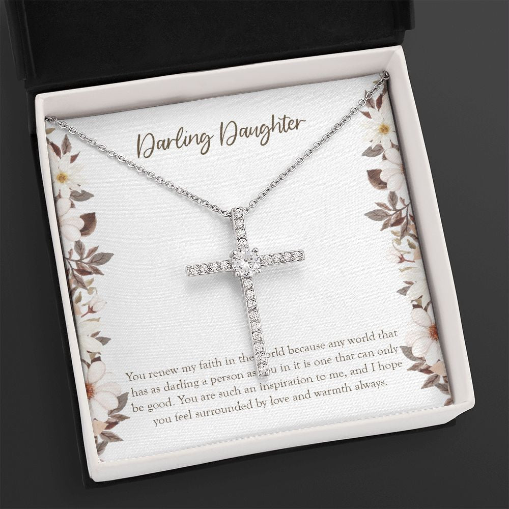 Darling Person As You cz cross necklace close up