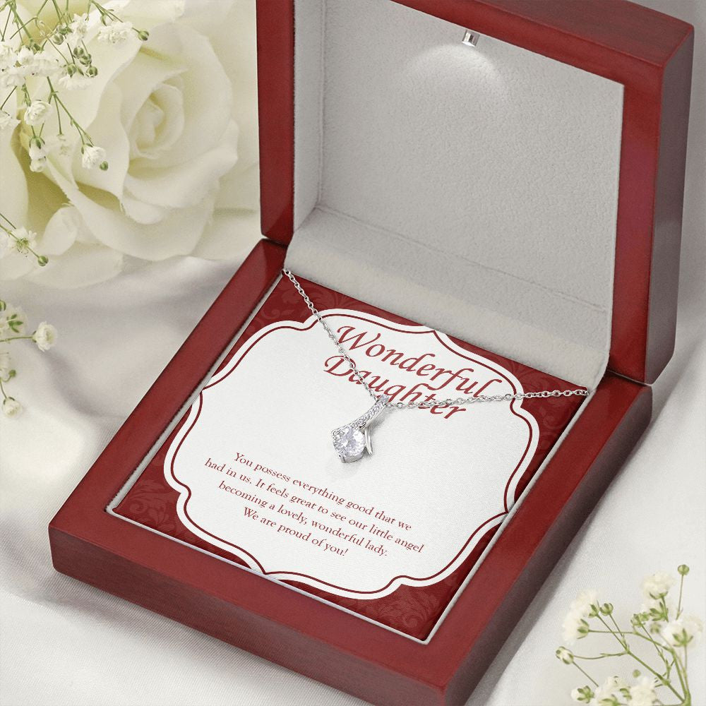 You Possess Everything Good alluring beauty necklace premium led mahogany wood box