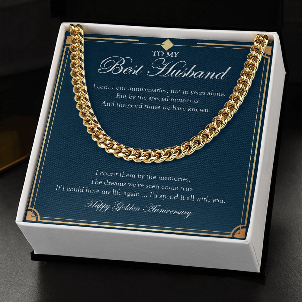 The Good Times cuban link chain gold standard box