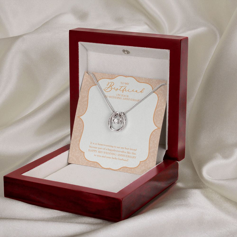 My Best Friend horseshoe necklace premium led mahogany wood box