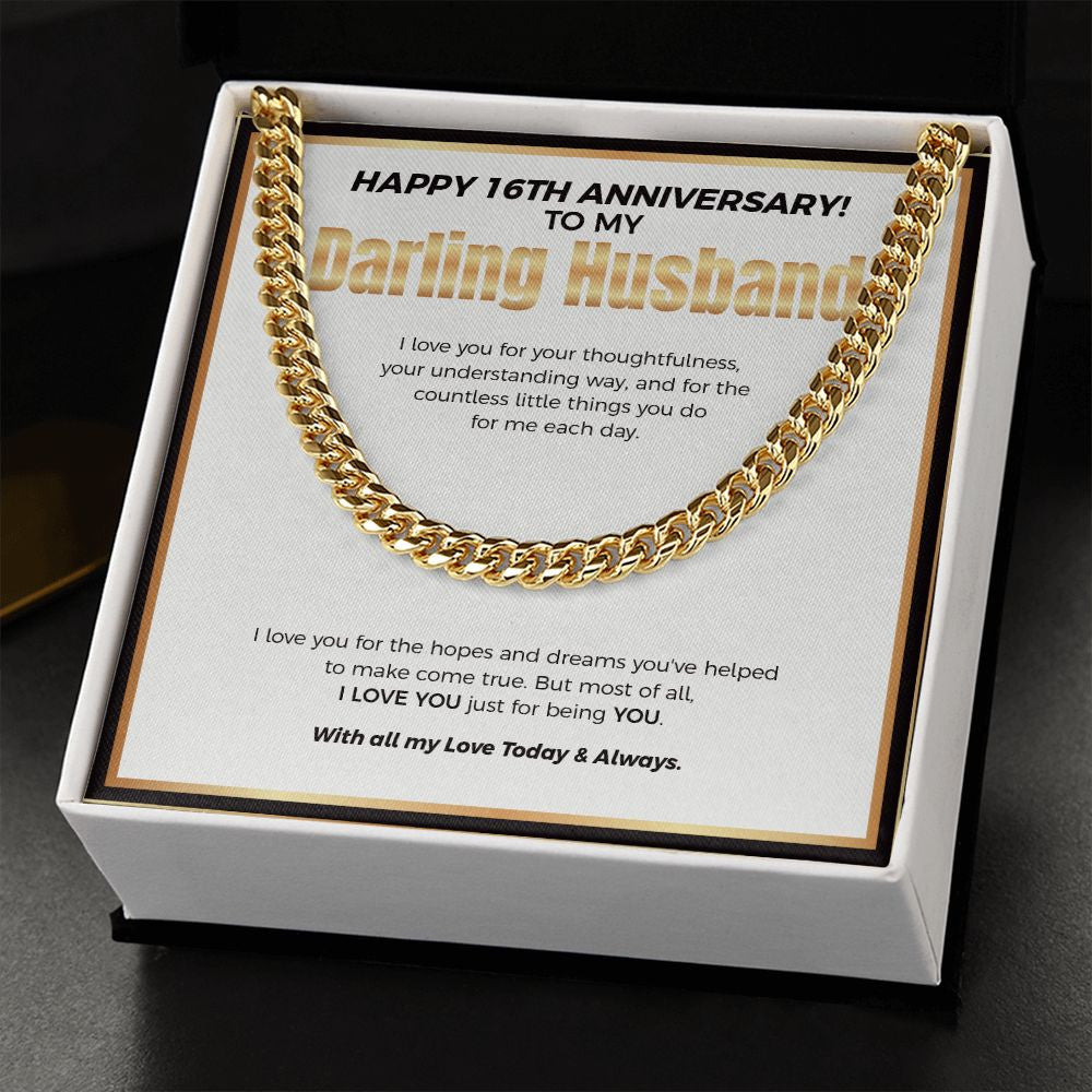 Countless Little Things cuban link chain gold standard box