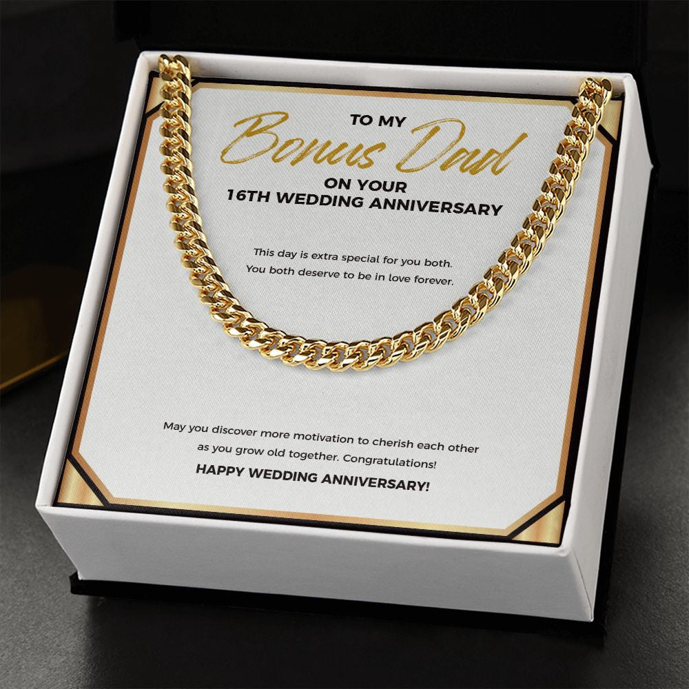 As You Grow Old Together cuban link chain gold standard box